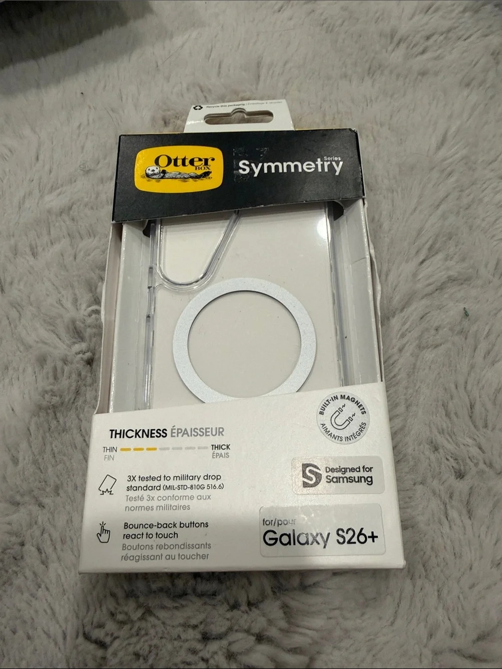 OtterBox Symmetry Series Clear White Accent Case for Samsung Galaxy S26+